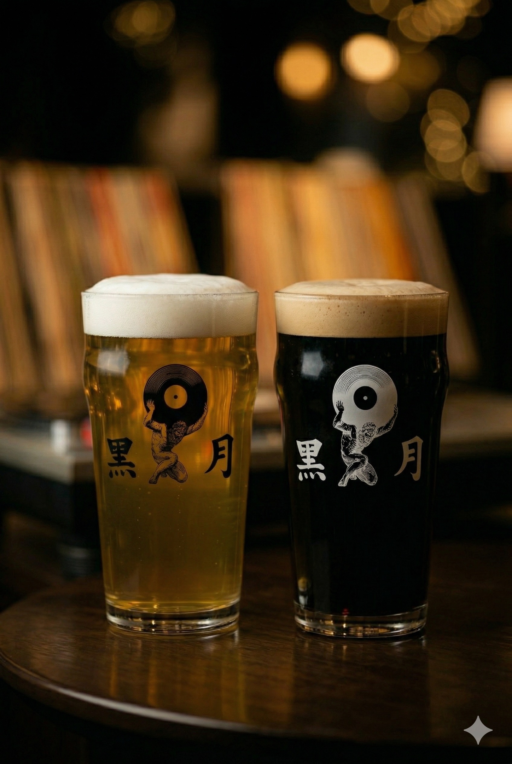 Craft beer and glassware at Blackmoon Listening Bar
